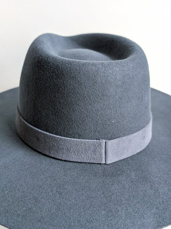 Wyeth River Charcoal Grey Wool Fedora Hat OS NWT main image 5